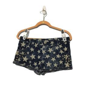 Double Zero Denim Star Shorts, Medium, Cotton Blend